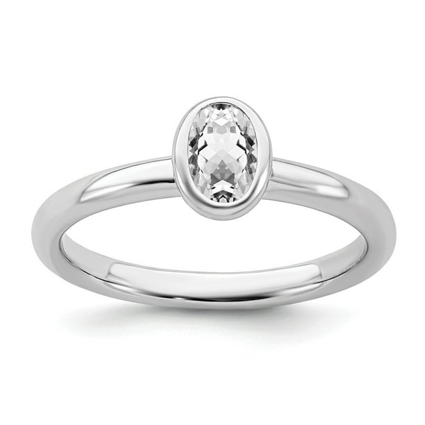5 Sterling Silver Sterling Silver Stackable Expressions White Topaz Ring Size 5 Sterling Silver Sterling Silver Stackable Expressions White Topaz Ring Size